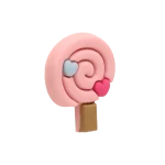 جیبیتز آبنبات چوبی دو قلب سه بعدی