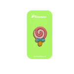 جیبیتز آبنبات چوبی پاپیونی روی لیبل