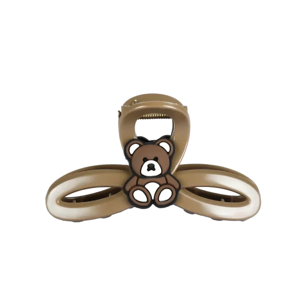 کلیپس مو طرح خرس قهوه ای مدل پاپیونی