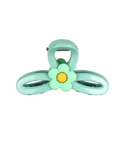 کلیپس مو پاپیونی طرح گل سبز سفارش از تولیدکننده