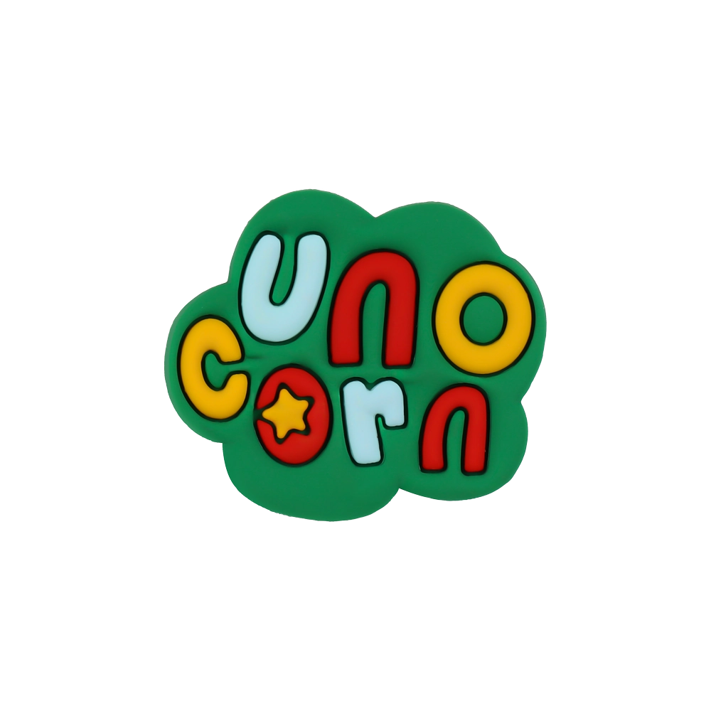 جیبیتز unocorn برند کوهبر، مدل فانتزی سیلیکونی با طراحی الهام‌گرفته از کارت بازی. مناسب تزیین کراکس و اکسسوری‌ها. فروش عمده جیبیتز خاص و ترندی.