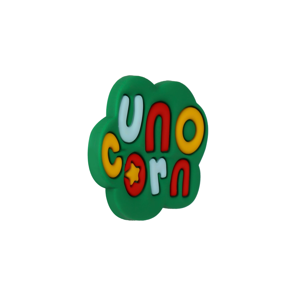 جیبیتز unocorn برند کوهبر، مدل فانتزی سیلیکونی با طراحی الهام‌گرفته از کارت بازی. مناسب تزیین کراکس و اکسسوری‌ها. فروش عمده جیبیتز خاص و ترندی.