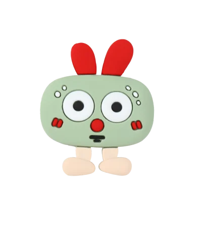 جیبیتز ربات خرگوش فانتزی برند کوهبر، مدل سیلیکونی خاص با طراحی عروسکی و رباتی. مناسب تزیین کراکس و اکسسوری‌ها. فروش عمده جیبیتز فانتزی با بهترین قیمت.