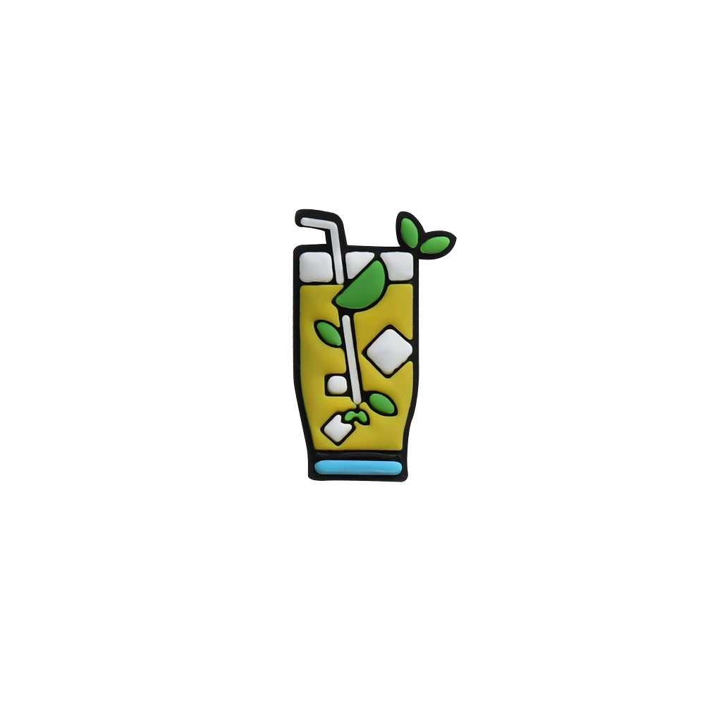 جیبیتز طرح آبمیوه برند کوهبر، مدل فانتزی سیلیکونی رنگی. مناسب تزیین کراکس و اکسسوری‌ها. فروش عمده جیبیتز شاد و کودکانه با قیمت مناسب.