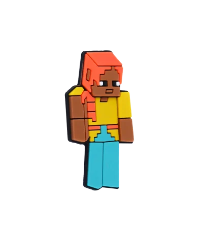 جیبیتز شخصیت ماینکرفت برند کوهبر، مدل فانتزی سیلیکونی الهام‌گرفته از دنیای بازی‌های پیکسلی. مناسب تزیین کراکس و اکسسوری‌ها. فروش عمده جیبیتز گیمری با قیمت مناسب.