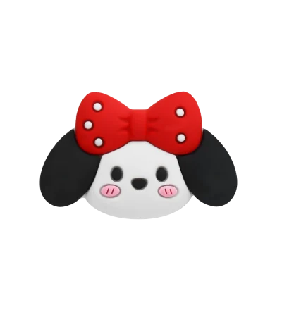 جیبیتز طرح موش پاپیون‌دار برند کوهبر، مدل فانتزی سیلیکونی کارتونی با طراحی بامزه. مناسب تزیین کراکس و اکسسوری‌ها. فروش عمده جیبیتز حیوانات فانتزی با قیمت مناسب.