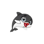 جیبیتز دلفین چرخشی کوچک برند کوهبر، مدل فانتزی سیلیکونی متحرک با طراحی بامزه. مناسب تزیین کراکس و اکسسوری‌ها. فروش عمده جیبیتز چرخشی با قیمت مناسب.