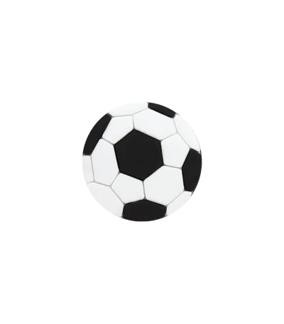 جیبیتز طرح توپ فوتبال برند کوهبر، مدل اسپرت سیلیکونی مناسب تزیین کراکس و اکسسوری‌ها. فروش عمده جیبیتز فوتبالی با قیمت مناسب.