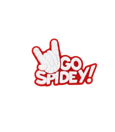 جیبیتز طرح Go Spidey برند کوهبر، مدل فانتزی سیلیکونی الهام‌گرفته از تم قهرمان عنکبوتی. مناسب تزیین کراکس و اکسسوری‌ها. فروش عمده جیبیتز قهرمانی با قیمت مناسب.