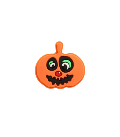 جیبیتز کدو طرح هالووین برند کوهبر، مدل فانتزی سیلیکونی مناسب تزیین کراکس و اکسسوری‌ها. فروش عمده جیبیتز هالووینی با قیمت مناسب.