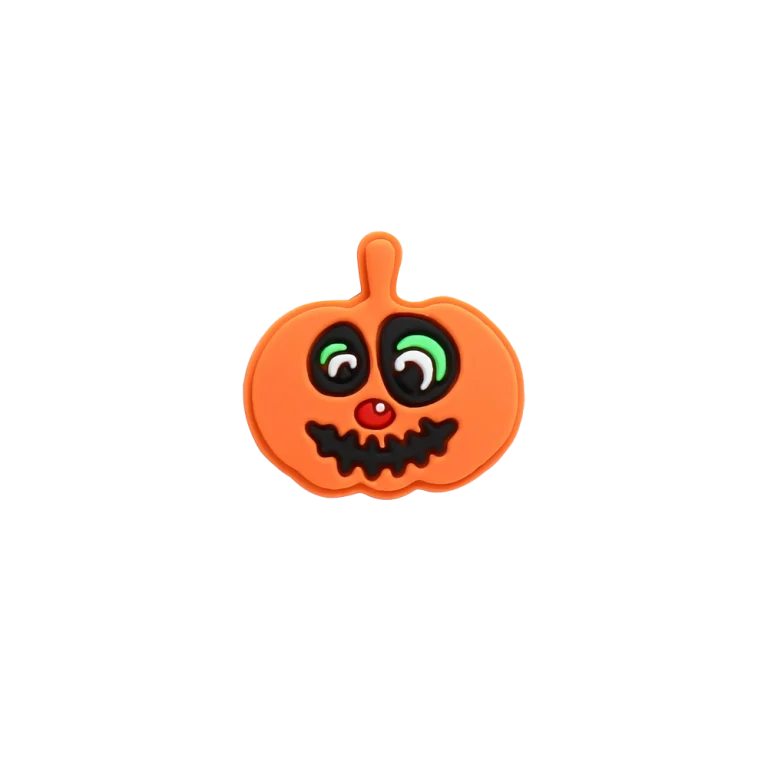 جیبیتز کدو طرح هالووین برند کوهبر، مدل فانتزی سیلیکونی مناسب تزیین کراکس و اکسسوری‌ها. فروش عمده جیبیتز هالووینی با قیمت مناسب.