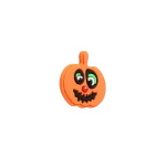 جیبیتز کدو طرح هالووین برند کوهبر، مدل فانتزی سیلیکونی مناسب تزیین کراکس و اکسسوری‌ها. فروش عمده جیبیتز هالووینی با قیمت مناسب.