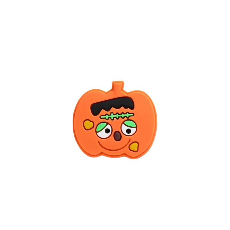 جیبیتز مدل کدوی هالووین برند کوهبر، مدل فانتزی سیلیکونی مناسب تزیین کراکس و اکسسوری‌ها. فروش عمده جیبیتز هالووینی با قیمت مناسب.