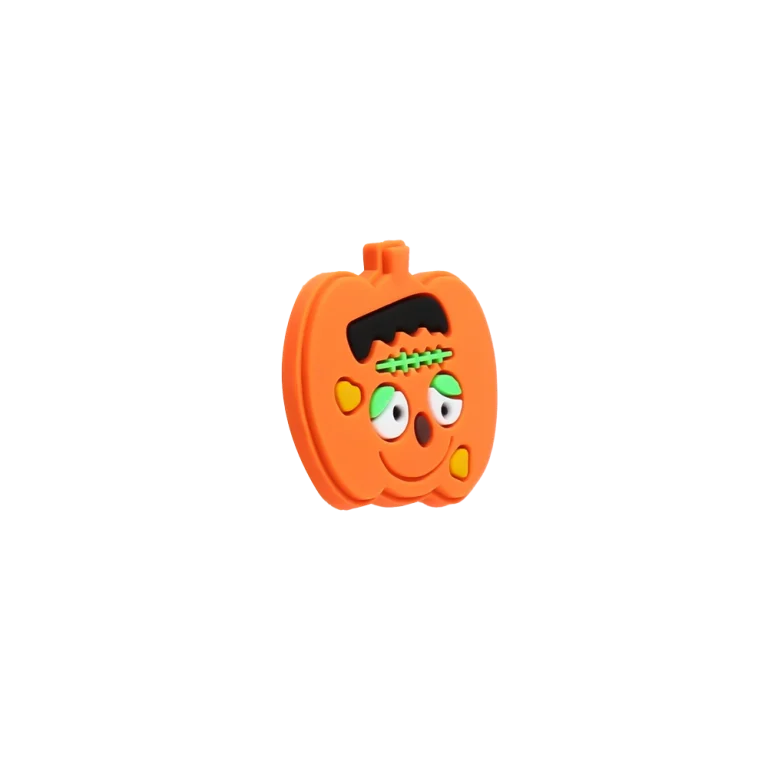 جیبیتز مدل کدوی هالووین برند کوهبر، مدل فانتزی سیلیکونی مناسب تزیین کراکس و اکسسوری‌ها. فروش عمده جیبیتز هالووینی با قیمت مناسب.