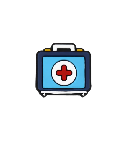 جیبیتز طرح کیف پزشکی برند کوهبر، مدل فانتزی سیلیکونی مفهومی با طراحی کارتونی. مناسب تزیین کراکس و اکسسوری‌ها. فروش عمده جیبیتز مرتبط با کادر درمان.