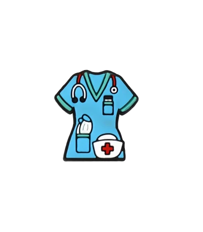 جیبیتز طرح لباس پزشکی برند کوهبر، مدل فانتزی سیلیکونی مفهومی با طراحی کارتونی. مناسب تزیین کراکس و اکسسوری‌ها. فروش عمده جیبیتز مرتبط با کادر درمان.