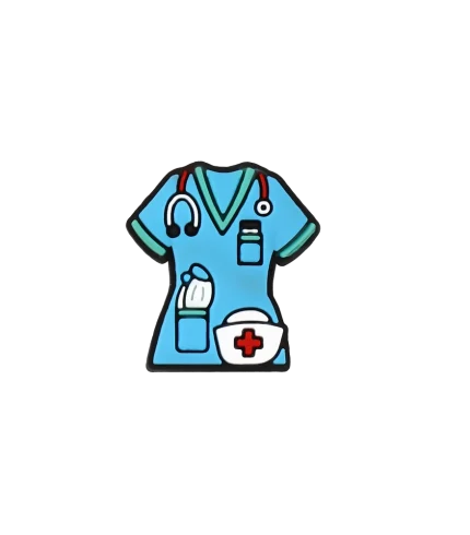 جیبیتز طرح لباس پزشکی برند کوهبر، مدل فانتزی سیلیکونی مفهومی با طراحی کارتونی. مناسب تزیین کراکس و اکسسوری‌ها. فروش عمده جیبیتز مرتبط با کادر درمان.