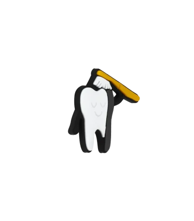 جیبیتز طرح دندان و مسواک برند کوهبر، مدل فانتزی سیلیکونی آموزشی با طراحی بامزه. مناسب تزیین کراکس و اکسسوری‌ها. فروش عمده جیبیتز بهداشتی کودکانه.