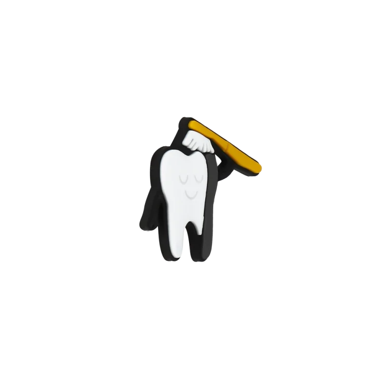 جیبیتز طرح دندان و مسواک برند کوهبر، مدل فانتزی سیلیکونی آموزشی با طراحی بامزه. مناسب تزیین کراکس و اکسسوری‌ها. فروش عمده جیبیتز بهداشتی کودکانه.