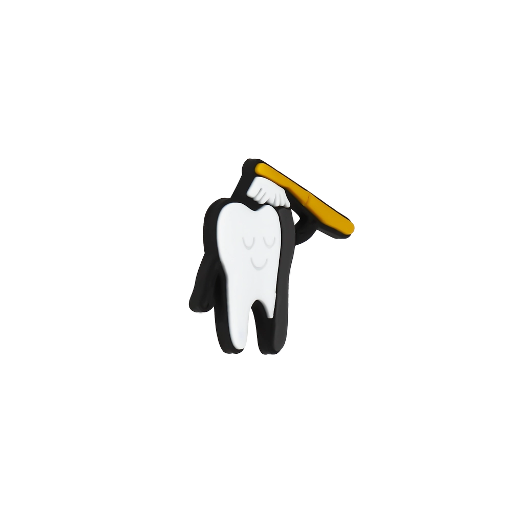 جیبیتز طرح دندان و مسواک برند کوهبر، مدل فانتزی سیلیکونی آموزشی با طراحی بامزه. مناسب تزیین کراکس و اکسسوریها. فروش عمده جیبیتز بهداشتی کودکانه.